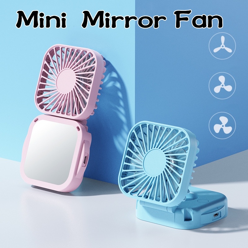 Quạt Sạc USB 2 Trong 1 Để Bàn Không Ồn 180 Độ° Quạt Mini Cầm Tay Có Thể Gấp Gọn Tiện Dụng