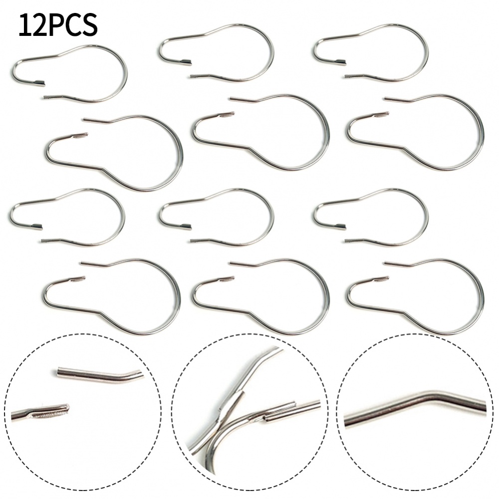 Set 12 Vòng Treo Rèm Cửa Bằng Thép Không Gỉ Tiện Dụng