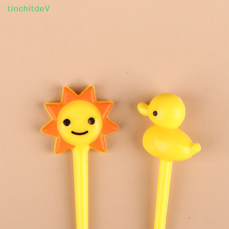 Bộ 8 Nĩa Ăn Trái Cây / Tráng Miệng Hình Động Vật Hoạt Hình Mini Cho Bé