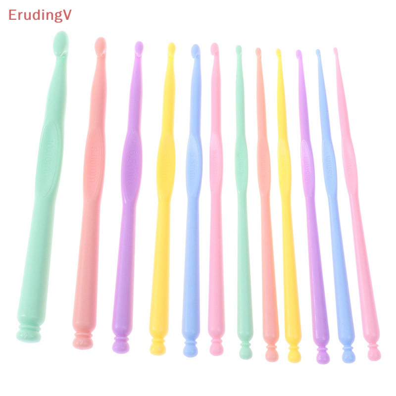 [ErudingV] Bộ 12 Móc Đan Len Bằng Nhựa Nhiều Màu Sắc Kích Thước 2-10mm [Mới]