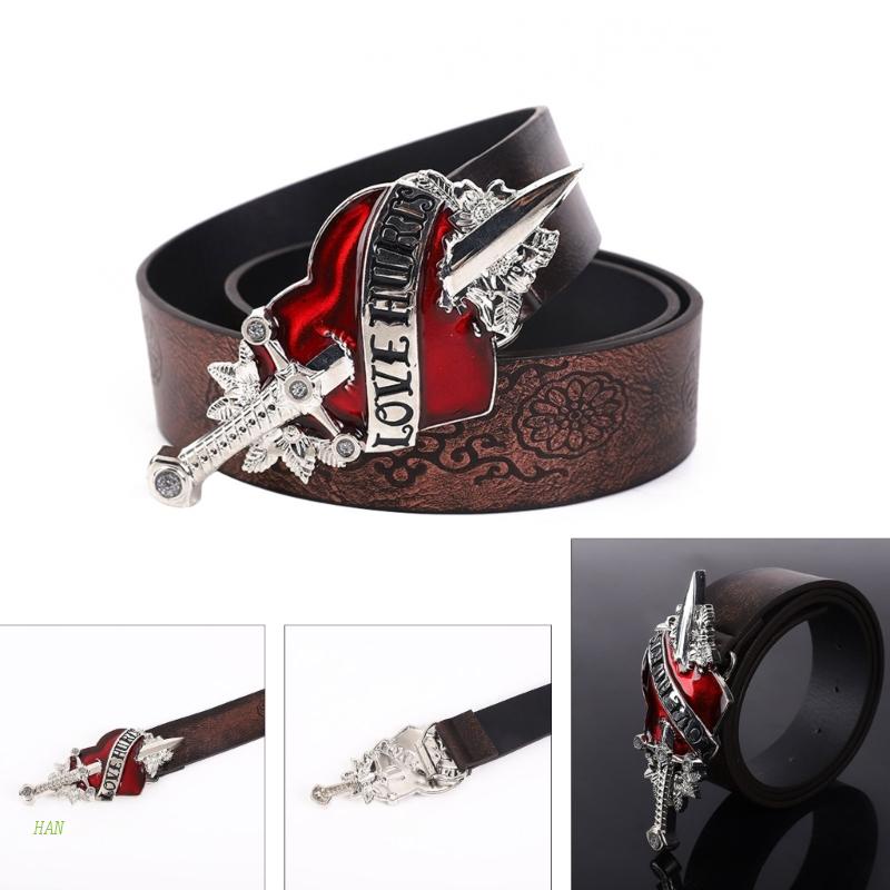 Thắt Lưng Khóa Trái Tim Xuyên Qua Mũi Tên Dễ Phối Đồ Có Thể Điều Chỉnh Cho Nam Và Nữ