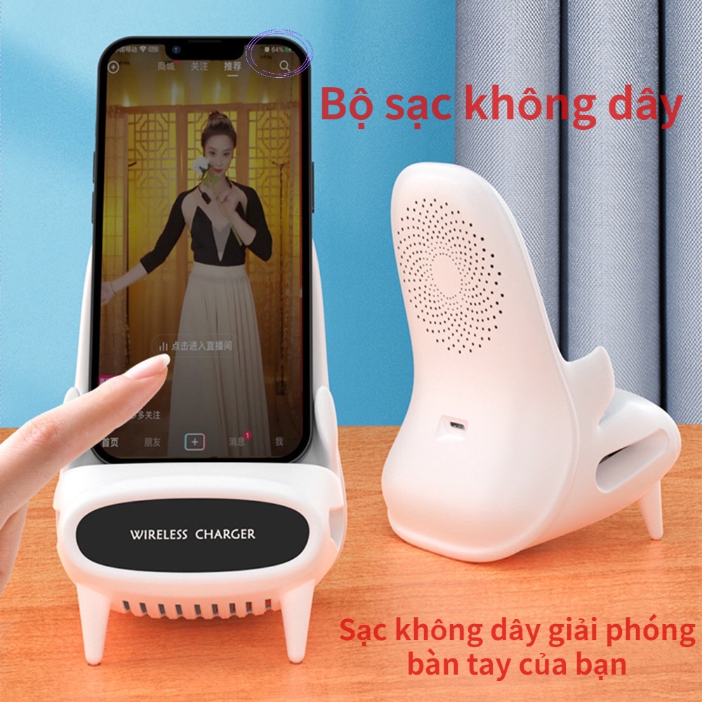 Đế Sạc Nhanh Không Dây 15W Thiết Kế Đứng Để Bàn Tiện Dụng Cho Điện Thoại / Máy Tính Bảng
