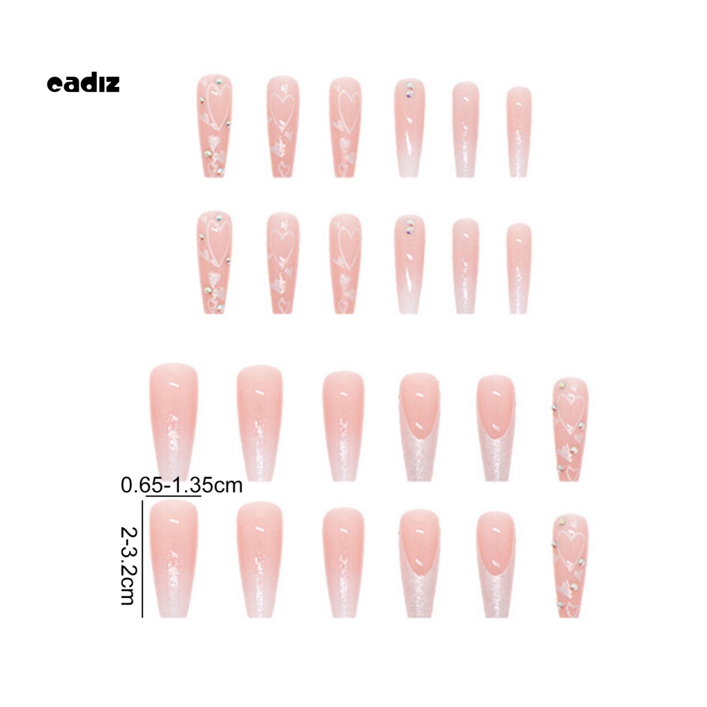 1 Bộ Móng Tay Giả Dài Đính Kim Cương Lấp Lánh Có Thể Tháo Rời