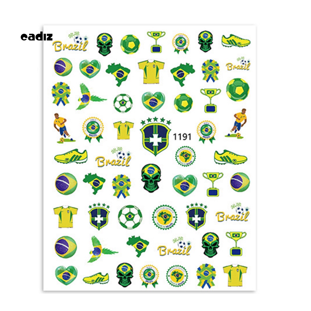 Miếng Dán Trang Trí Móng Tay Tự Dính Không Mùi Họa Tiết Bóng Đá