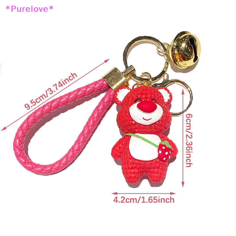 Móc Khóa Nhựa Resin Hình Gấu Dâu Tây Dễ Thương Sáng Tạo Dành Cho Cặp Đôi Mới