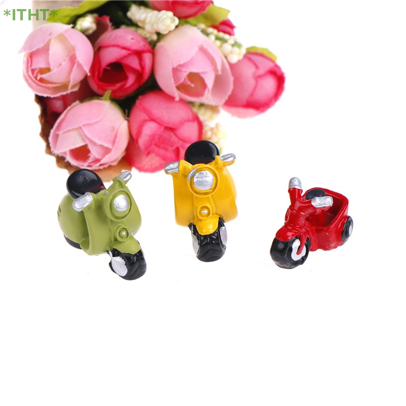 Mô Hình Xe Mô Tô Ba Bánh Mini Trang Trí Tiểu Cảnh Mới