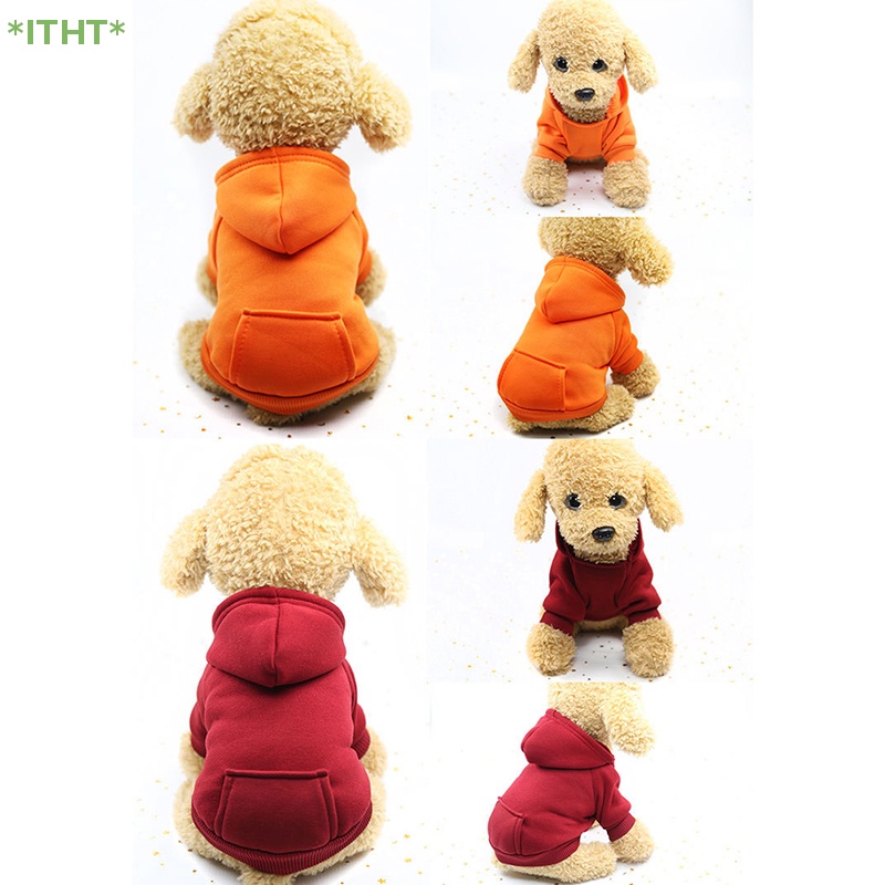 Áo Hoodie Màu Trơn Giữ Ấm Cho Thú Cưng Mới