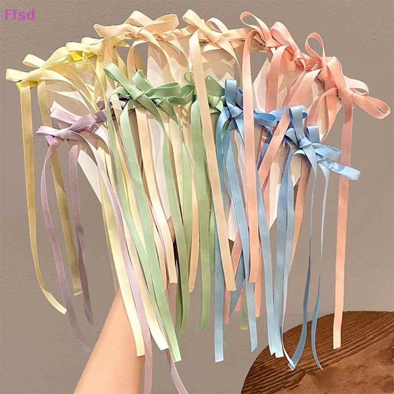 {Ffsd} Bán Chạy 2 Kẹp Tóc Nơ Dài Càng Cua Trang Trí Tiệc Tùng Cho Bé Gái