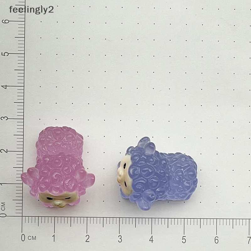 [Hàng Có Sẵn] Set 10 Chú Cừu Nhựa Phát Sáng Trong Bóng Tối Trang Trí