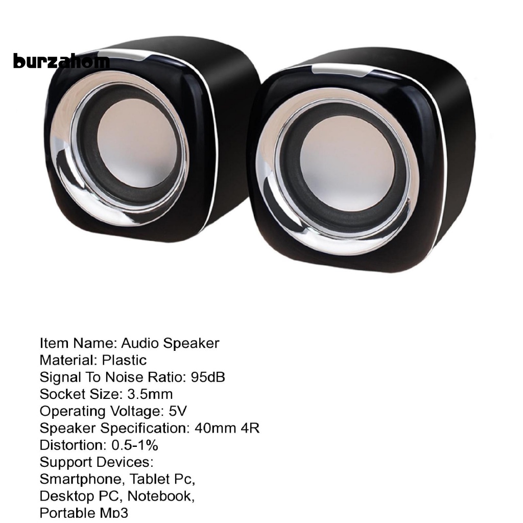 Set 2 Loa Âm Thanh Subwoofer Có Nút Điều Chỉnh Âm Lượng Cho Laptop Máy Tính Để Bàn