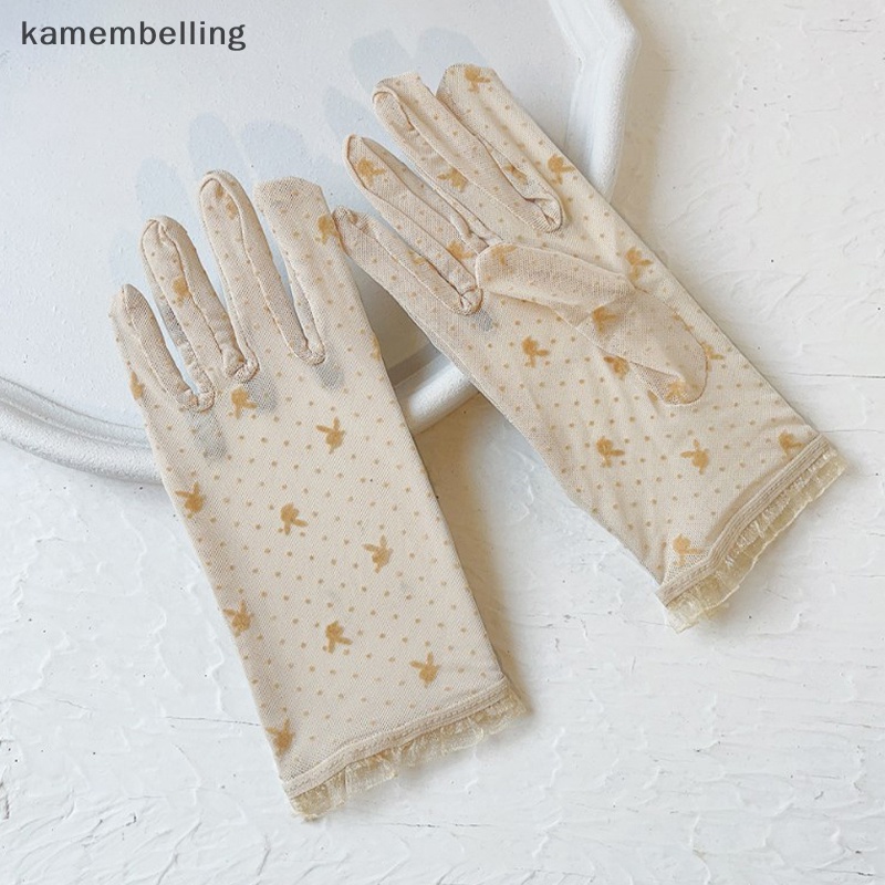 Găng Tay Lái Xe Ngắn Mỏng Co Giãn Chống Tia UV Màu Vàng Đen Quyến Rũ Cho Nữ