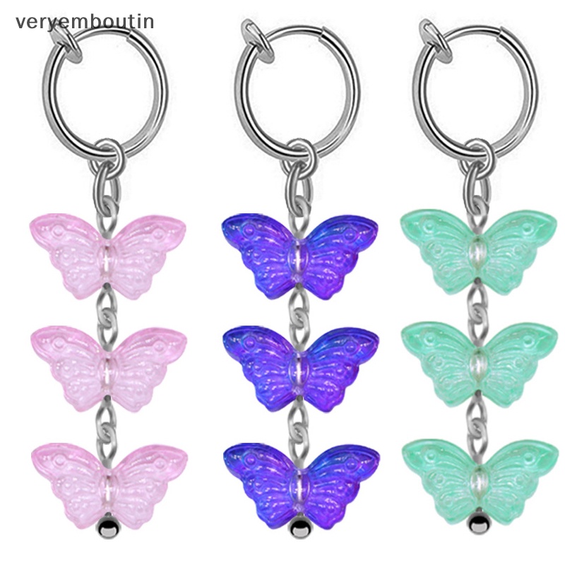 Khuyên Rốn Dạng Kẹp Tua Rua Hình Bướm Thời Thượng Hai Chức Năng Cho Nữ n