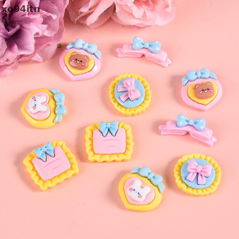 Set 10 Tượng Thỏ Mini Bằng Nhựa Resin Trang Trí Bánh Kem / Điện Thoại