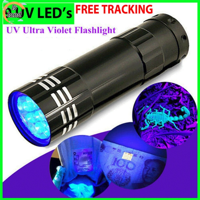 Đèn Pin Uv Led Mini 9 Bóng Chống Thấm Nước Đa Năng Tiện Dụng