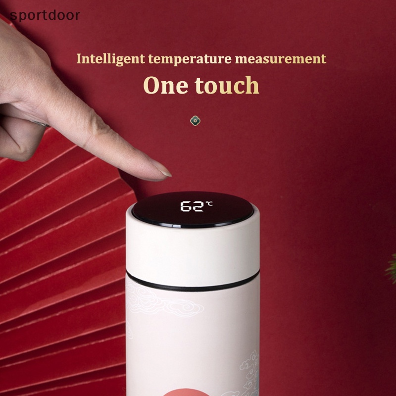 Bình Nước Giữ Nhiệt Bằng Inox 480ML Có Màn Hình Hiển Thị Phong Cách Trung Hoa