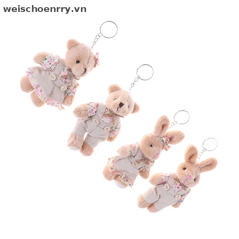 1 Cặp Móc Khóa Gấu Bông Thỏ Dễ Thương 2017 11cm