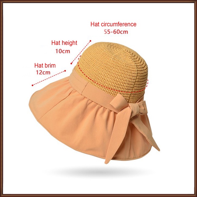 Nón Tai Bèo Rộng Vành Chống Tia Uv Thoáng Khí Đính Nơ Ngọt Ngào Thời Trang Mùa Hè Cho Nữ