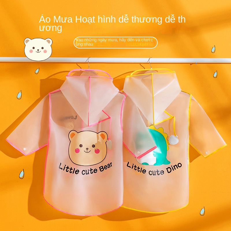 Áo Mưa Chống Thấm Nước Hình Gấu Dễ Thương Cho Bé Mẫu Giáo