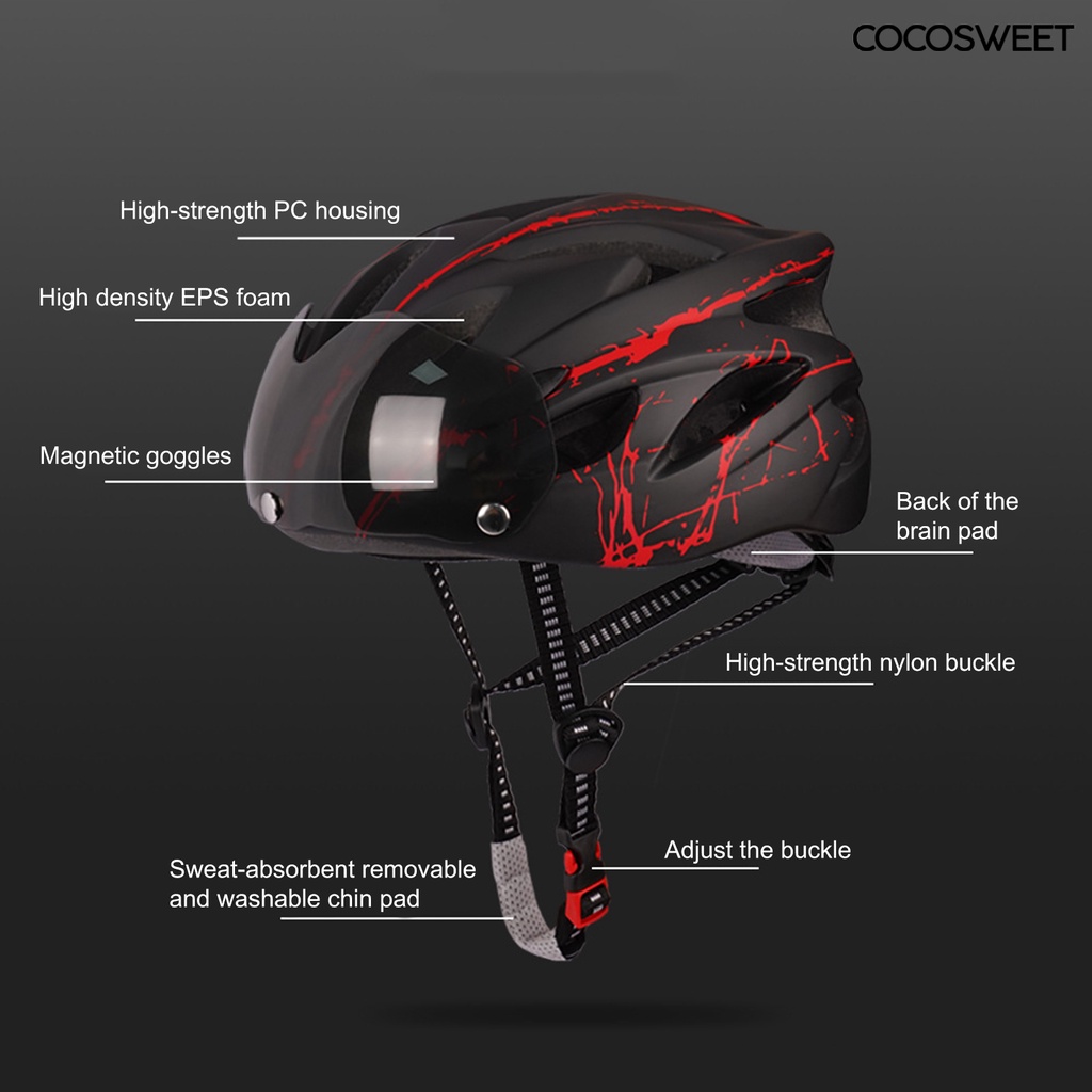 Mũ Bảo Hiểm Siêu Nhẹ Có Kính Bảo Hộ Cho Người Lớn