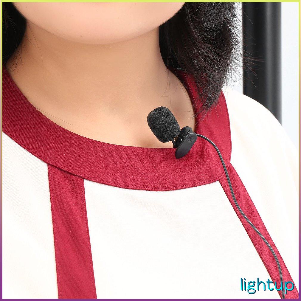 Micro Phòng Thu Mini Di Động 3.5Mm Bài Diễn Văn Kẹp Máy Tính Xách Tay Giảng Dạy Đen Mic