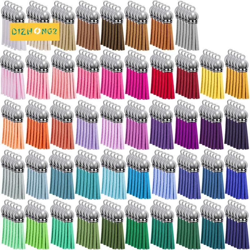 Set 250 Mặt Dây Tua Rua Bằng Da Nhiều Màu Làm Móc Khóa DIY