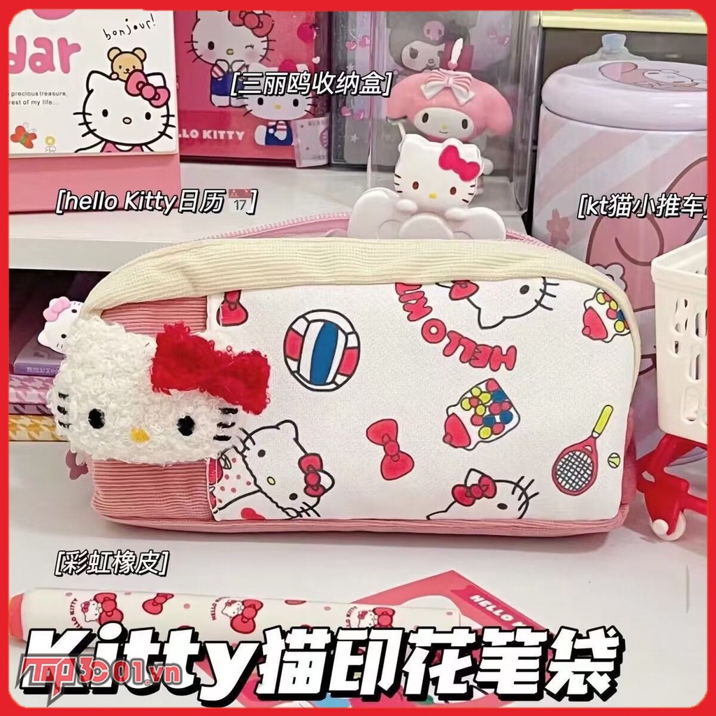 Hello Kitty Dễ Thương Sang Trọng Mèo Bút Bút Chì Túi Trường Hợp Mỹ Phẩm & Trang điểm Pouch đồng Xu Túi Ví Túi Văn Phòng Phẩm Lưu Trữ đồ Dùng Học Tập | Top3c01
