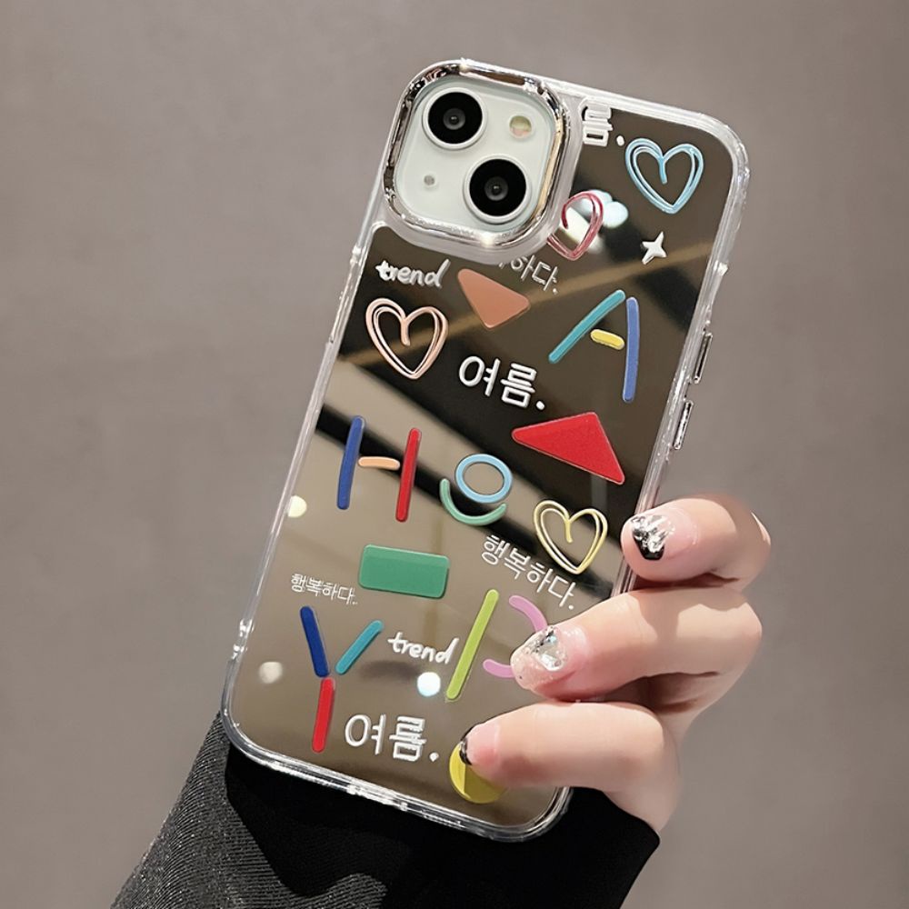 Ốp Điện Thoại TPU Chống Sốc Tráng Gương In Chữ Graffiti Cho IPhone 11 12 13 14 Pro Max