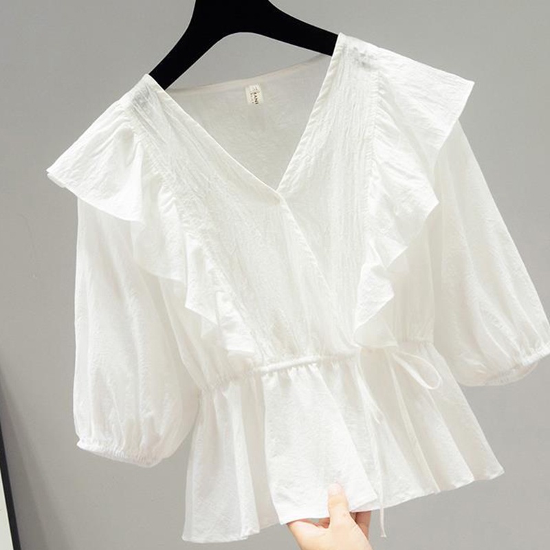 Áo Sơ Mi chiffon Ngắn Tay Phong Cách Phương Tây Thời Trang Cho Nữ