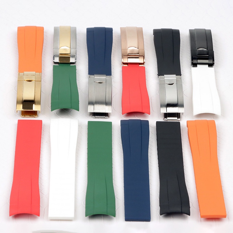 Dây Đeo Silicon Mềm 20mm Có Khóa Kim Loại Chống Thấm Nước Thông Dụng Cho rolex