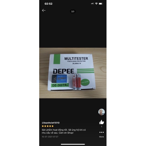 Đồng hồ vạn năng VOM Depee DE-360TR tặng kèm pin kim khí đức nguyên