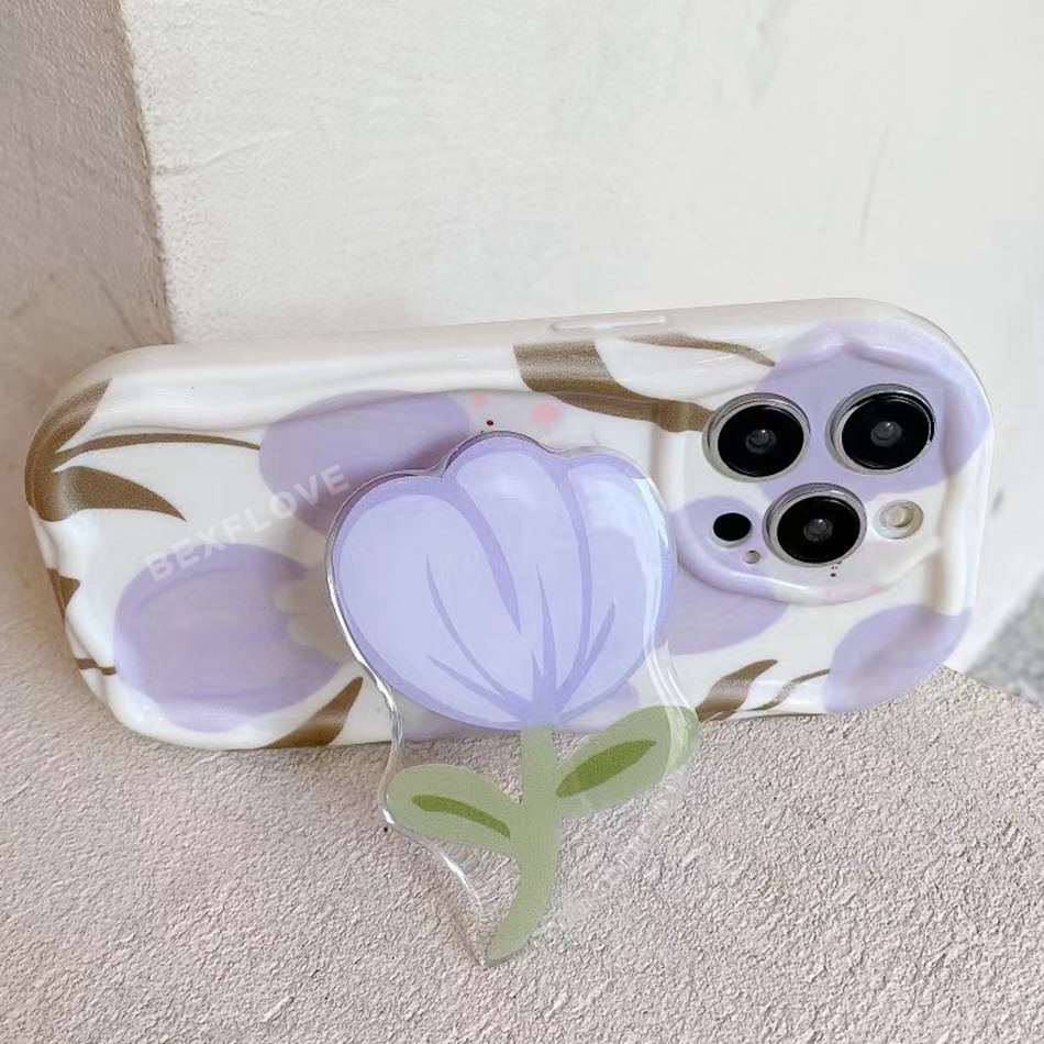 Ốp Lưng Silicone ChốNg SốC HìNh Hoa Tulip Dễ Thương Cho iPhone 7 8 Plus 11 12 13 14 Pro MAX 12Pro X XR Xsmax SE 2020 14Plus 7 + 8 +
