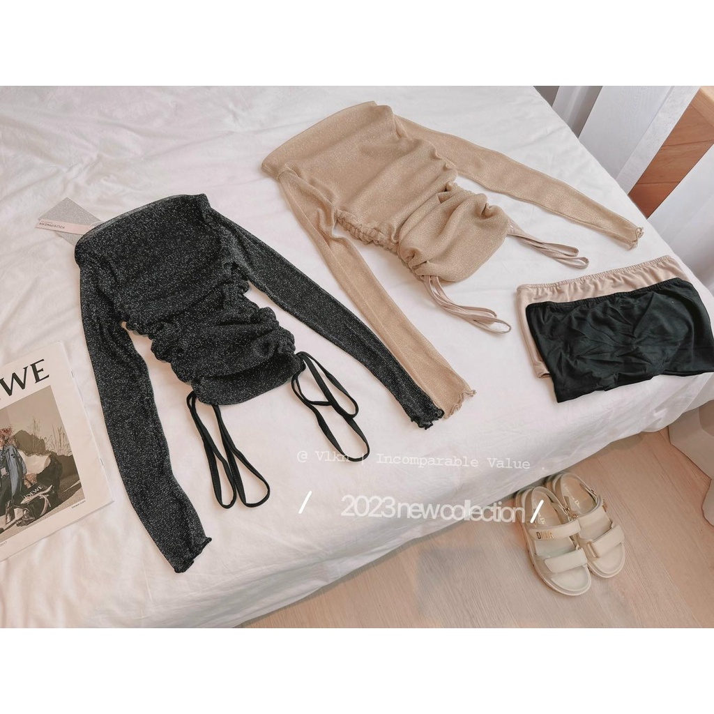 Set áo nhũ dây chéo