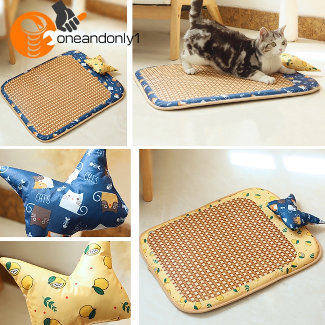 Thảm Làm Mát Mùa Hè Kèm Gối Chống Cắn Cho Thú Cưng Cỡ Nhỏ / Vừa / Lớn