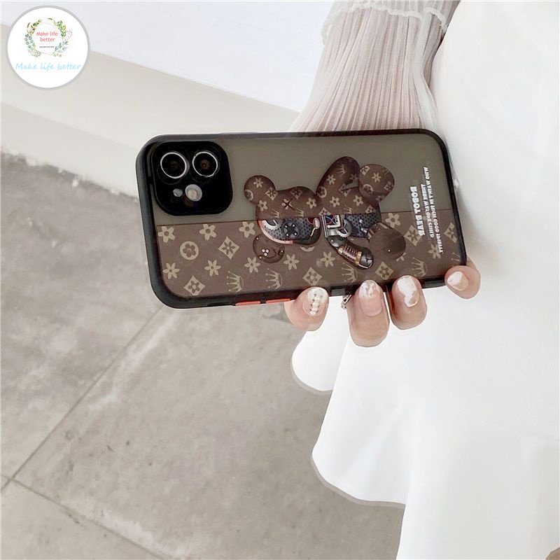 Ốp Điện Thoại Acrylic Hình Gấu Máy Ảnh Cho Iphone 11 12 13 14 Pro MAX 14 PLUS X XS MAX XR
