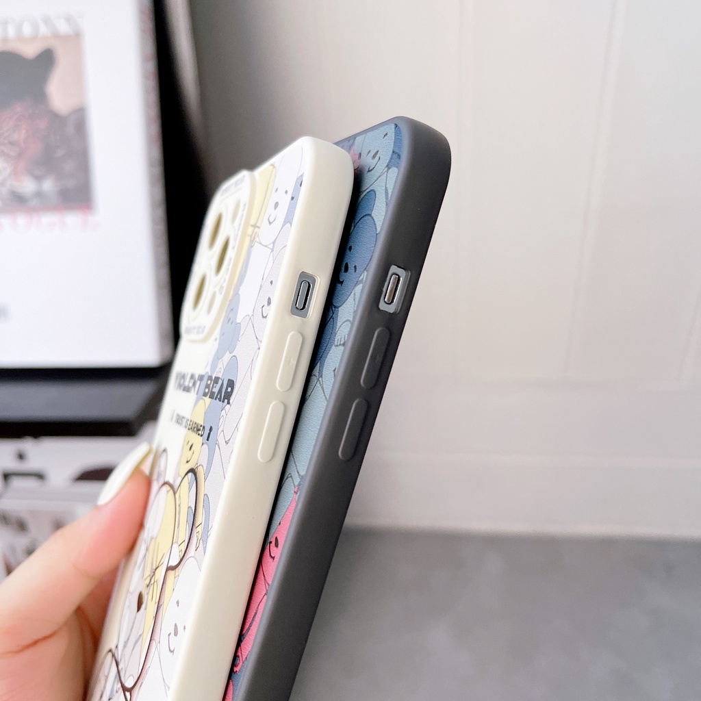 Ốp Điện Thoại TPU Mềm Chống Sốc In Hình Gấu Cho IPhone 13 14 12 11 PRO Max Xs Max XR 7 8 Plus