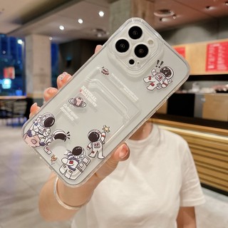 Ốp Điện Thoại Dẻo Họa Tiết Phi Hành Gia Kèm Ngăn Đựng Thẻ Cho Infinix Smart 7 Smart 6 4 Plus Smart 6 HD Smart 5 Pro Smart HD 2021 2022