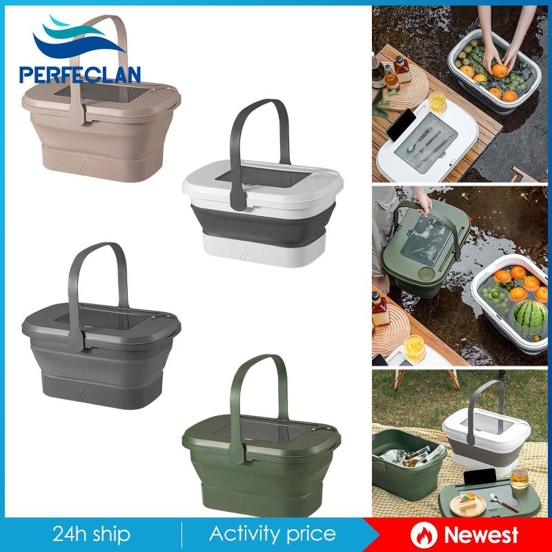 Chậu Rửa Gấp Gọn Có Nắp Đậy Dùng Đi Cắm Trại