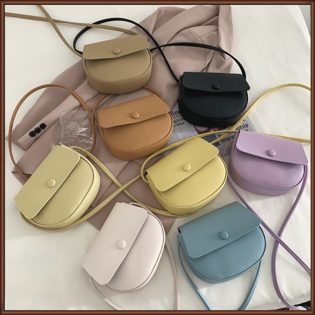 Túi Đeo Chéo Bằng Da Pu Màu Trơn Đơn Giản Thời Trang Cho Nữ