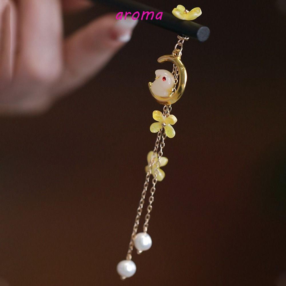 Trâm Cài Tóc Bằng Gỗ Phối Tua Rua Phong Cách Trung Hoa Cổ Điển Cho Nữ