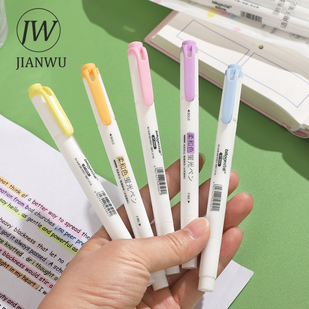 Set 5 Bút Đánh Dấu Hai Đầu Đa Sắc Sáng Tạo Cho Học Sinh DIY