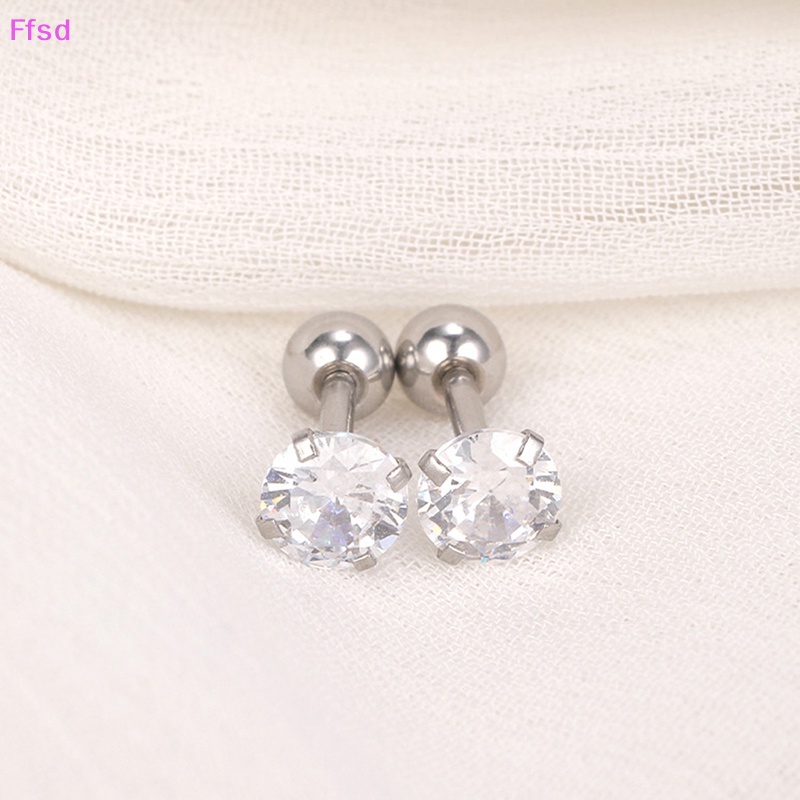 1 Đôi Khuyên Tai Dạng Xoắn Ốc Pha Lê Nhiều Màu 5mm Cho Nữ