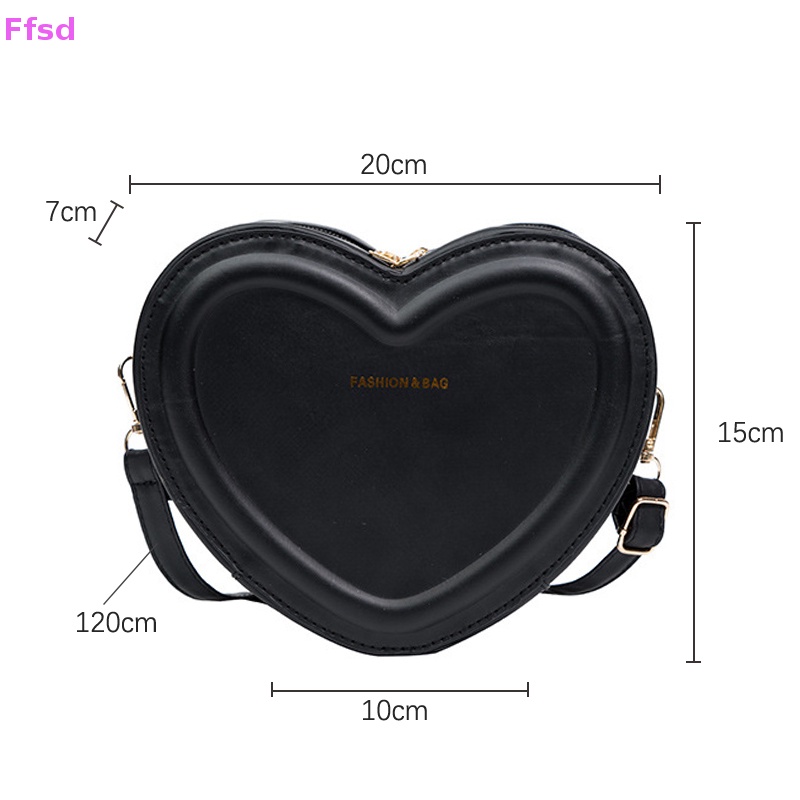 Túi Xách Da PU Màu Trơn Hình Trái Tim Thời Trang Cho Nữ