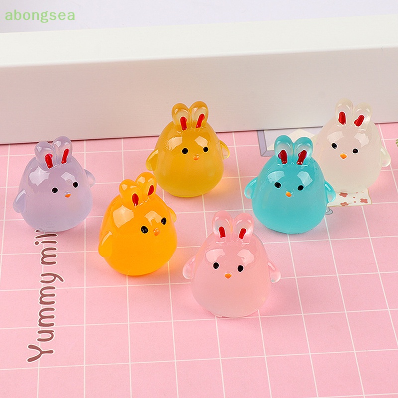 Abongsea Mô Hình Gà Con Mini Bằng Nhựa Resin Dạ Quang Trang Trí Xe Hơi