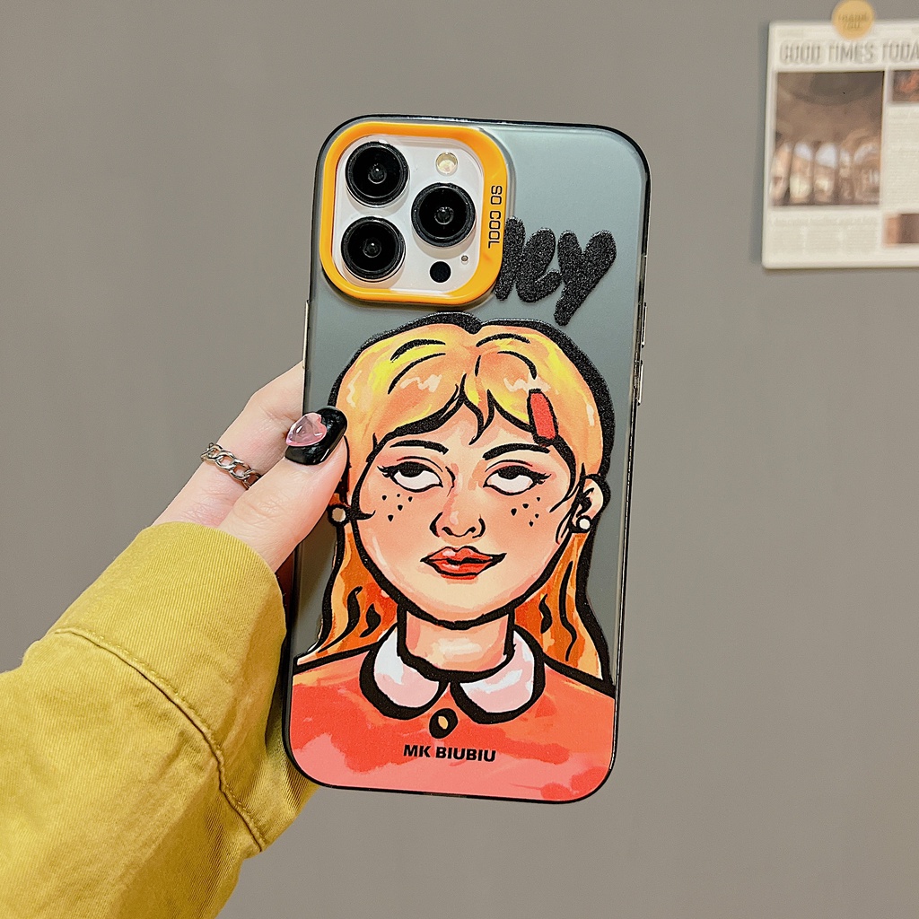 Ốp Điện Thoại TPU Dẻo Trong Suốt Họa Tiết Hoạt Hình Cô Gái Độc Đáo Cho iPhone 11 13 12 14 Pro Max
