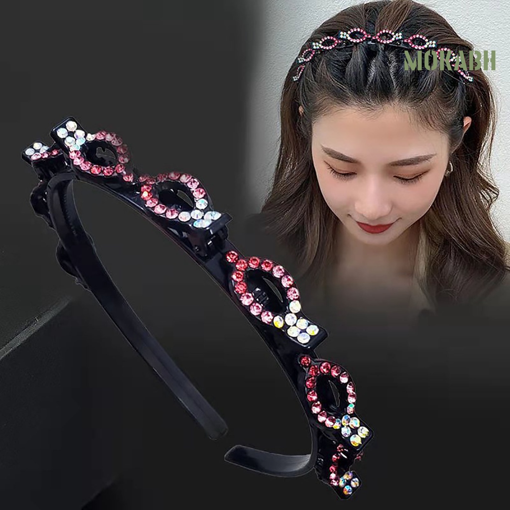 Băng Đô Cài Tóc Bằng Acrylic Đính Đá Lấp Lánh Dễ Thương Chống Trượt Thời Trang Cho Nữ