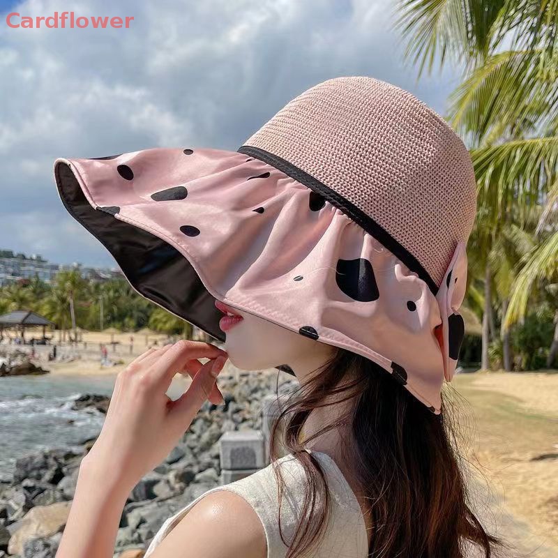 Mũ Rộng Vành Họa Tiết Chấm Bi Thời Trang Cho Nữ