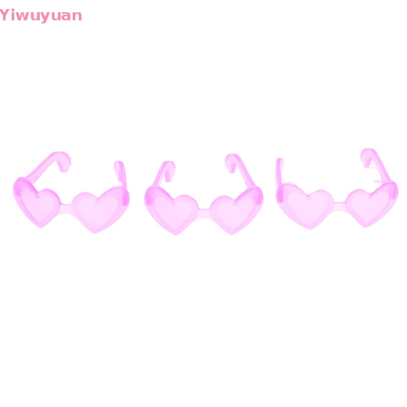 10 Mắt Kính Nhựa Trái Tim Mini Cho Búp Bê Tỉ Lệ 1 / 6 Mới