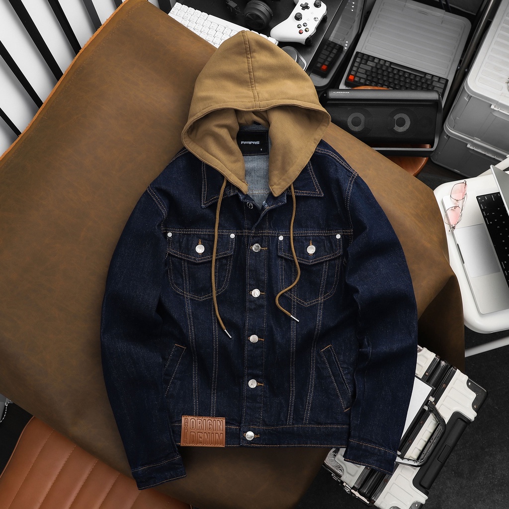 Áo Khoác Jean Nam Nyhen Nón Rời Độc Đáo Phong Cách Hiện Đại Chất Liệu Denim Form Regular Tôn Dáng FAPAS