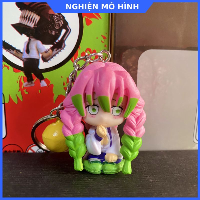 Móc khóa mô hình nhân vật ngồi Thanh gươm diệt quỷ Tanjiro Nezuko Zenitsu Inosuke Shinobu Giyuu Kimetsu No Yaiba