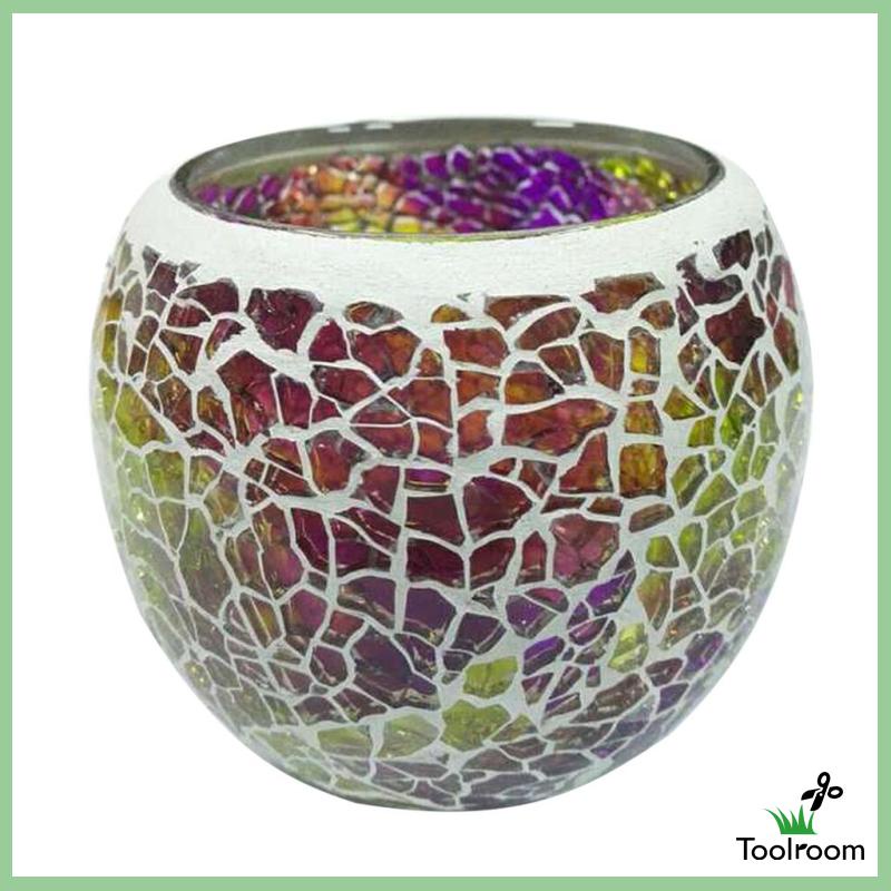 [Toolroom] Giá Đỡ Nến Thủy Tinh Khảm Đá Phong Cách Mosaic Nhẹ Nhàng